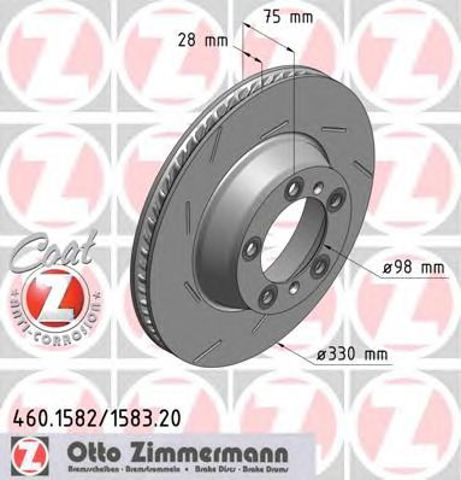 Tarcza hamulcowa tylna 460158320 ZIMMERMANN