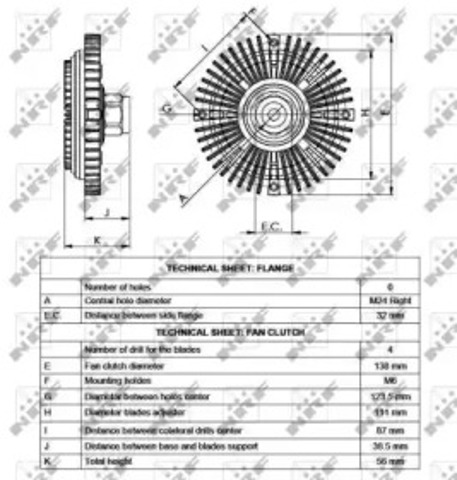 Sprzęgło wiskotyczne wentylatora chłodzenia 49519 NRF