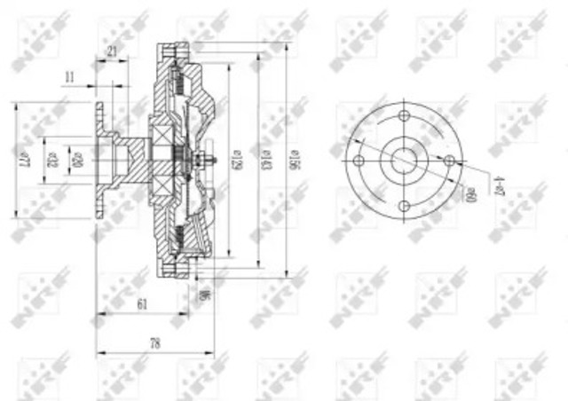 Sprzęgło wiskotyczne wentylatora chłodzenia 49576 NRF