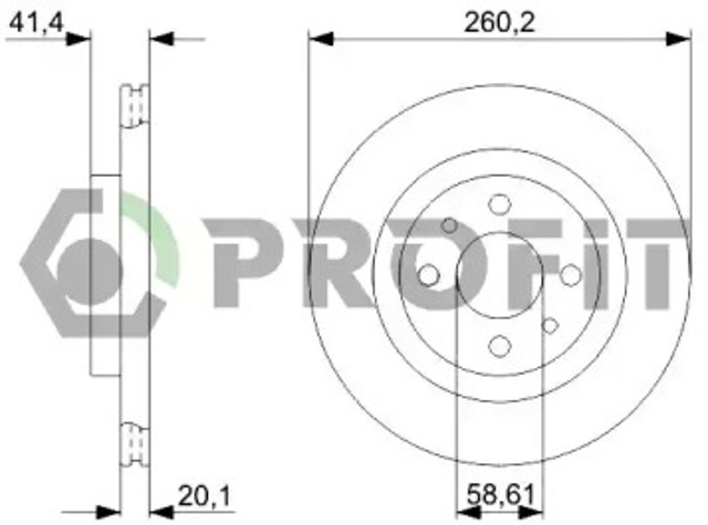 Tarcza hamulcowa przednia 50101147 PROFIT
