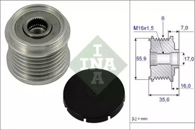 Koło pasowe alternatora 535001410 INA