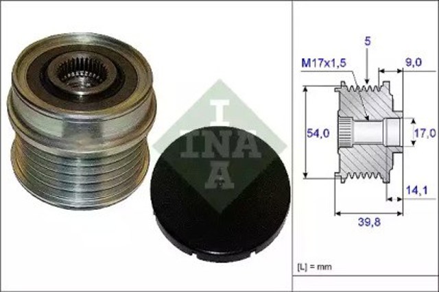 Koło pasowe alternatora 535017110 INA