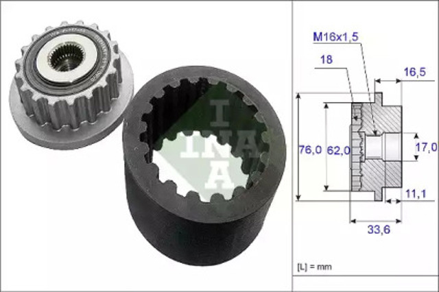 Koło pasowe alternatora 535018610 INA