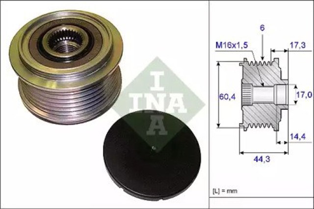 Koło pasowe alternatora 535020710 INA