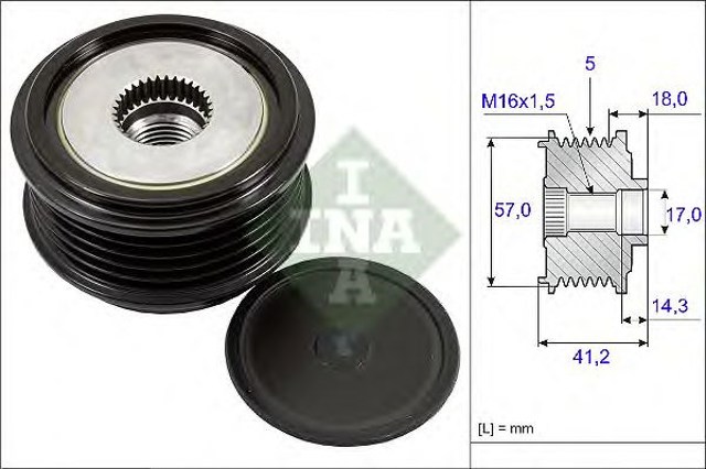 Koło pasowe alternatora 535024810 INA