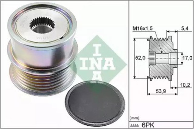 Koło pasowe alternatora 535027910 INA