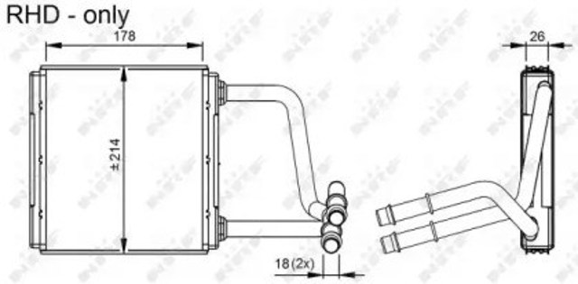 Chłodnica nagrzewnicy (ogrzewacza) 54296 NRF
