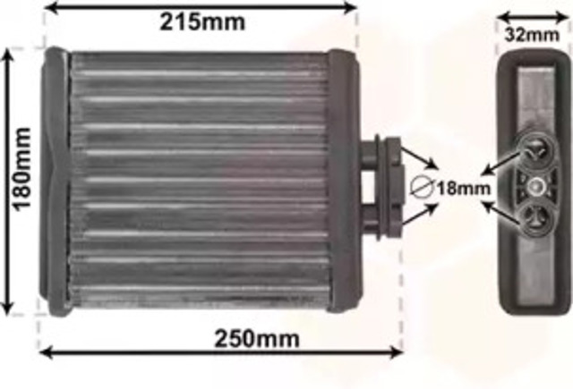 Chłodnica nagrzewnicy (ogrzewacza) 58006196 VAN WEZEL