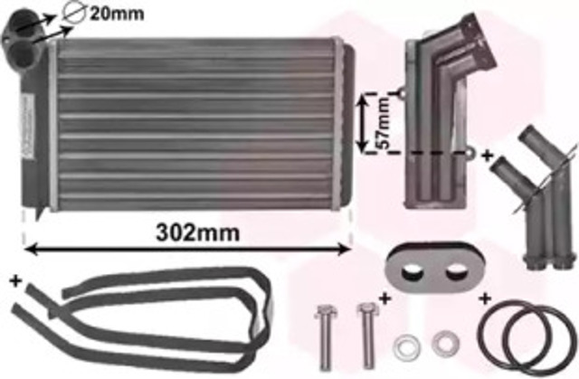 Chłodnica nagrzewnicy (ogrzewacza) 58006201 VAN WEZEL