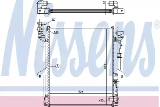 Chłodnica silnika 62896 NISSENS