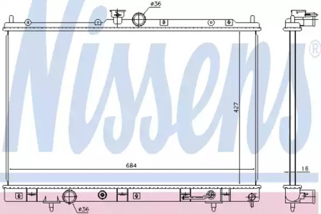 Chłodnica silnika 628976 NISSENS