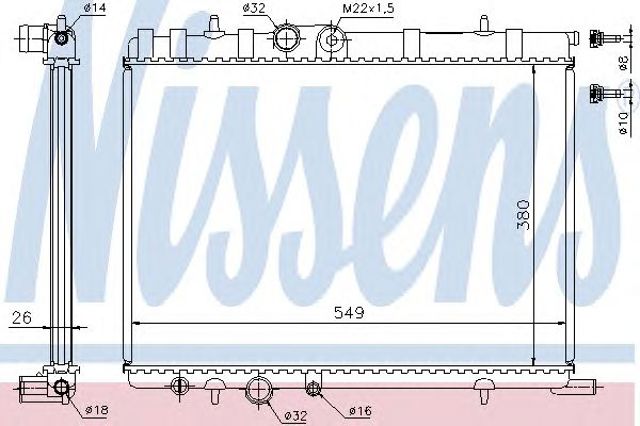 Chłodnica silnika 63502 NISSENS