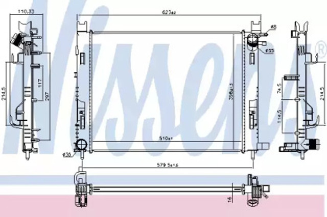 Chłodnica silnika 637627 NISSENS
