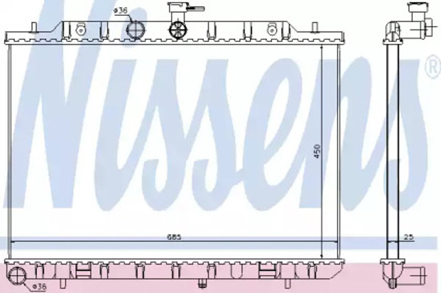 Chłodnica silnika 67366 NISSENS