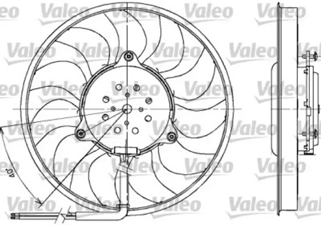 Wentylator elektryczny układu chłodzenia kompletny (silnik+wirnik) 698612 VALEO