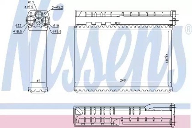 Chłodnica nagrzewnicy (ogrzewacza) 70512 Nissens
