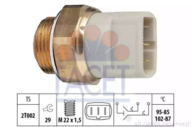 Czujnik temperatury płynu chłodzącego (włączenia wentylatora chłodnicy) 75605 FACET