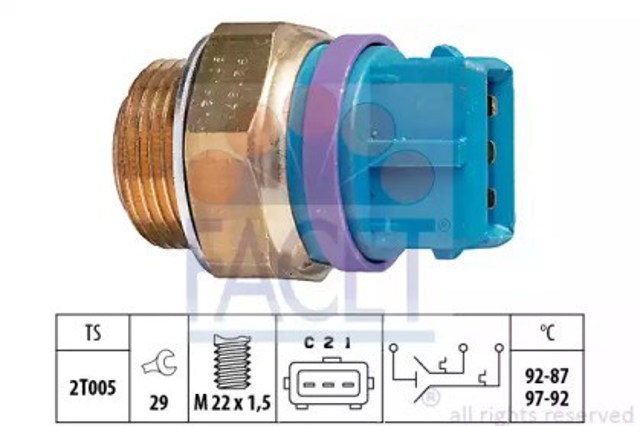 Czujnik temperatury płynu chłodzącego (włączenia wentylatora chłodnicy) 75629 Facet