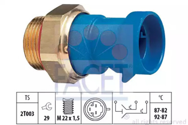 Czujnik temperatury płynu chłodzącego (włączenia wentylatora chłodnicy) 75642 FACET