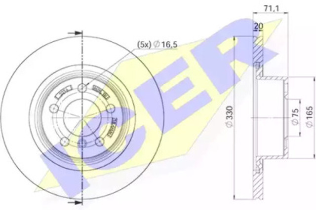 Tarcza hamulcowa tylna 78BD22162 ICER