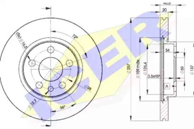 Tarcza hamulcowa przednia 78BD46832 ICER