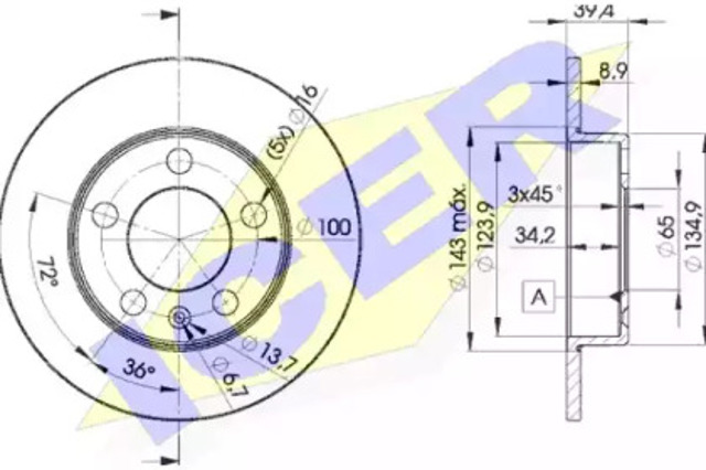 Tarcza hamulcowa tylna 78BD56012 ICER