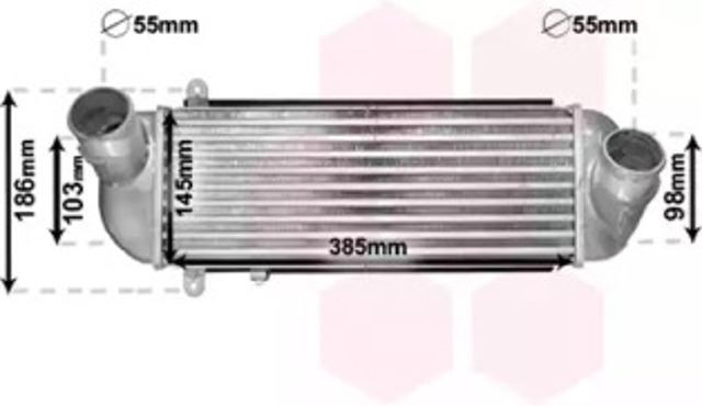 Chłodnica intercoolera 82004212 VAN WEZEL