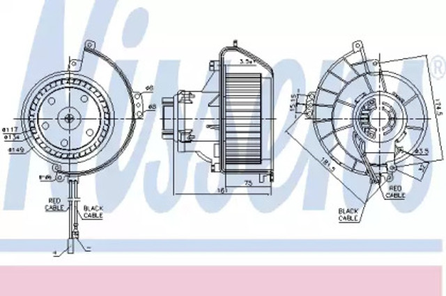 Silniczek wentylatora nagrzewnicy (ogrzewacza wnętrza) 87188 NISSENS