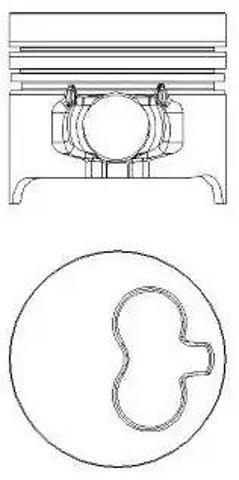 Tłok, komplet na 1 cylinder, 2. naprawa (+0,50) Renault 19 1 B53, C53