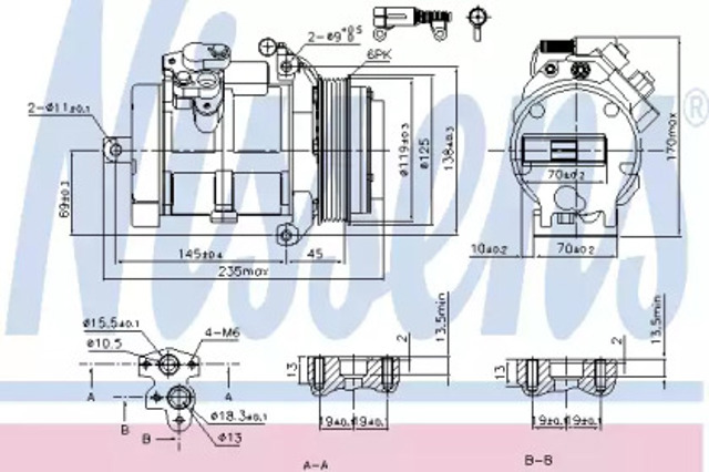 Sprężarka klimatyzacji 89606 NISSENS