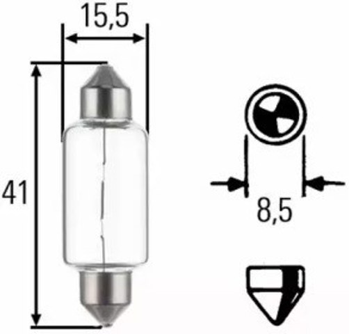 Żarówka oświetlenia wnętrza/kabiny 8GM002091251 HELLA