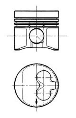 Tłok, komplet na 1 cylinder, 2. naprawa (+0,50) 91429620 KOLBENSCHMIDT