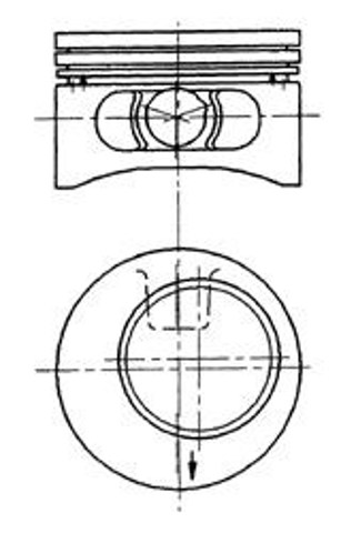 Tłok, komplet na 1 cylinder, 2. naprawa (+0,50) 92123610 Kolbenschmidt