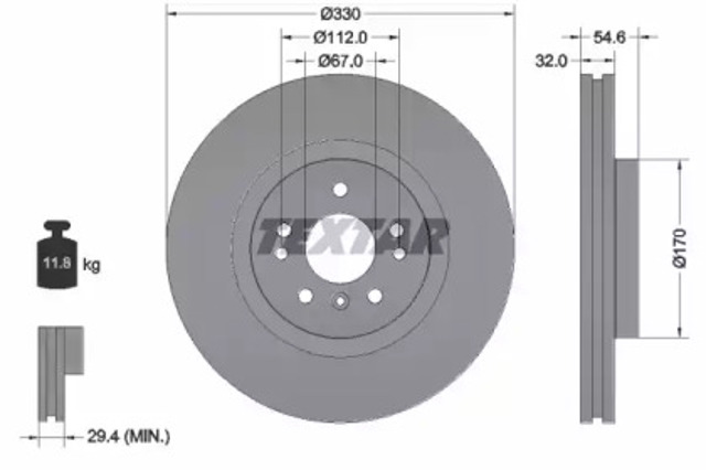 Tarcza hamulcowa przednia 92150605 TEXTAR