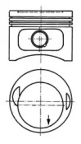 Tłok, komplet na 1 cylinder, 2. naprawa (+0,50) do Mercedes E C124