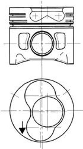 Tłok, komplet na 1 cylinder, 2. naprawa (+0,50) 94427720 Kolbenschmidt