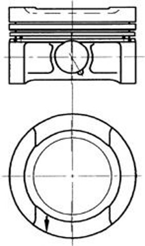 Tłok, komplet na 1 cylinder, 2. naprawa (+0,50) 94503720 Kolbenschmidt