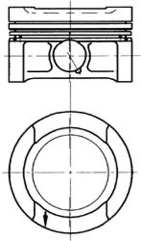 Tłok, komplet na 1 cylinder, 2. naprawa (+0,50) 94503720 KOLBENSCHMIDT