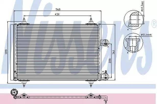 Chłodnica klimatyzacji 94560 NISSENS