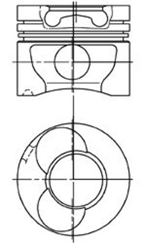 Tłok, komplet do jednego cylindru, STD 94823700 KOLBENSCHMIDT