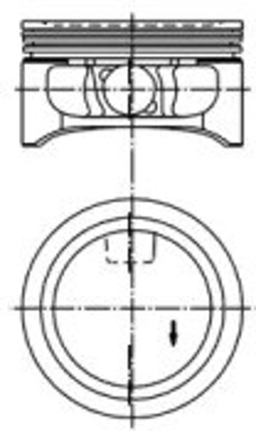 Tłok, komplet do jednego cylindru, STD 94912600 Kolbenschmidt