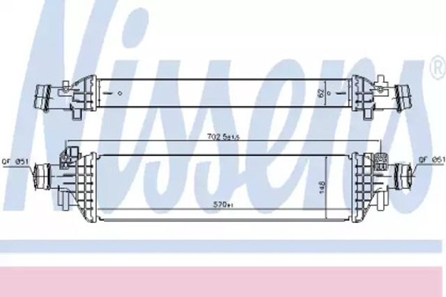 Chłodnica intercoolera 96173 NISSENS