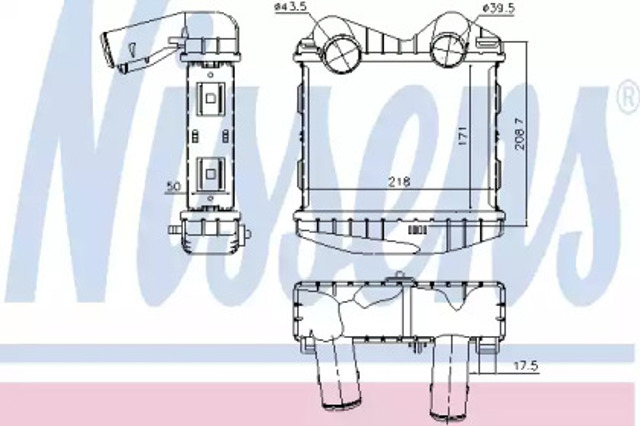 Chłodnica intercoolera 96893 NISSENS