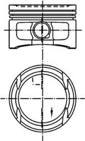 Tłok, komplet na 1 cylinder, 2. naprawa (+0,50) 99562620 KOLBENSCHMIDT