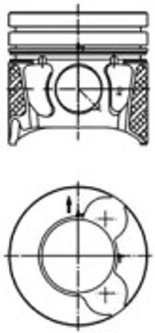 Tłok, komplet do jednego cylindru, STD 99700600 KOLBENSCHMIDT