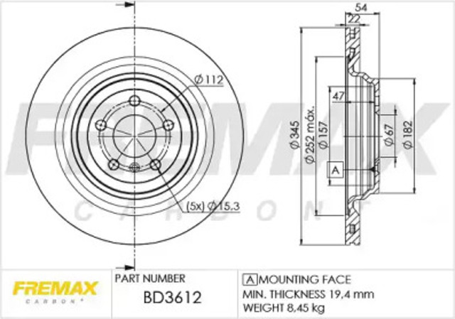 Tarcza hamulcowa tylna BD3612 FREMAX