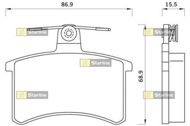 Okładziny (klocki) do hamulców tarczowych tylne BDS078 STARLINE