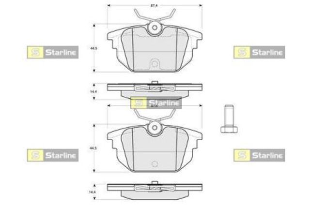 Okładziny (klocki) do hamulców tarczowych tylne BDS211 STARLINE
