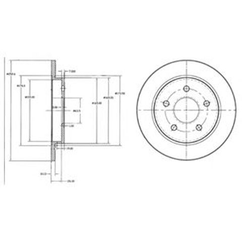 Tarcza hamulcowa tylna BG2332 DELPHI