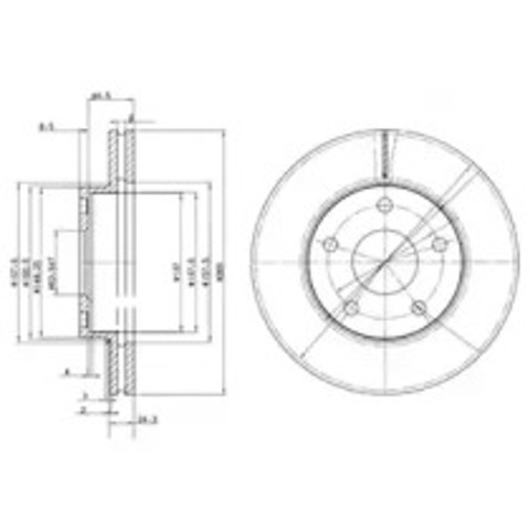 Tarcza hamulcowa przednia BG2346 DELPHI